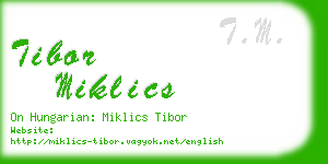 tibor miklics business card